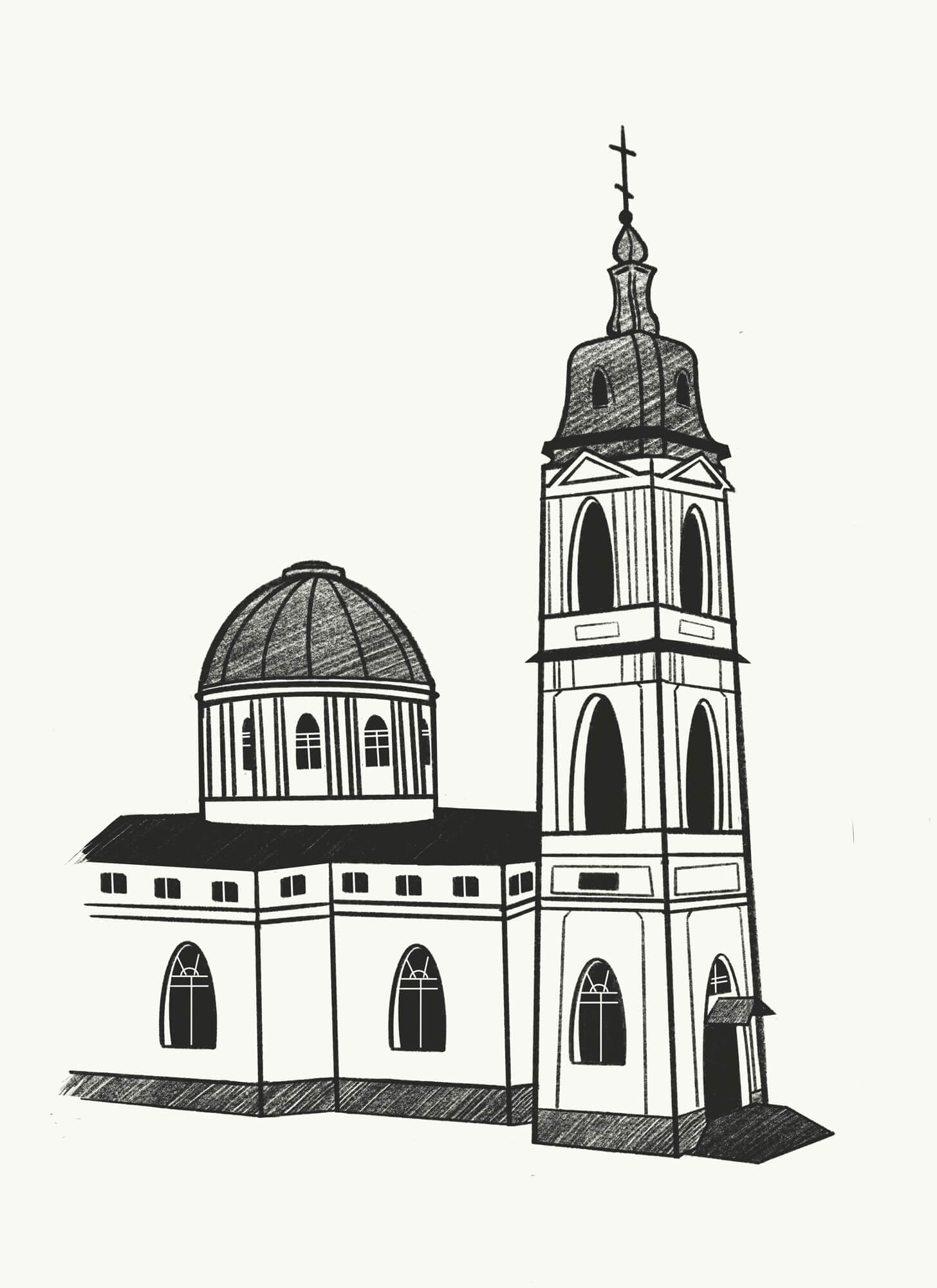 церковь на Васильевском рисунок